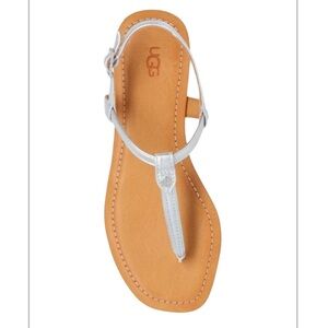 UGG Sandals leather silver size 6.5